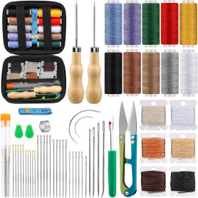 Kezidhp 57 Pièces Kit de Couture en Cuir