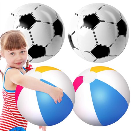 Kezidhp Ballon de Plage Gonflable 4 Pièces - Ballons Piscine 40cm pour Enfants - Jeux d'eau