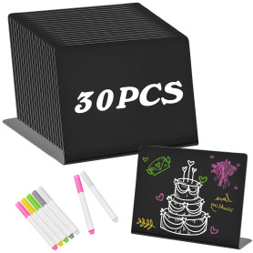 Kezidhp 30PCS Mini Ardoises Noires Effaçables 10x7