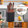 Kezidhp Ensemble de 7 Couteaux de Cuisine avec Bloc - Lames en Acier Inoxydable Aiguisées, Manches Ergonomiques Antidérapants - 