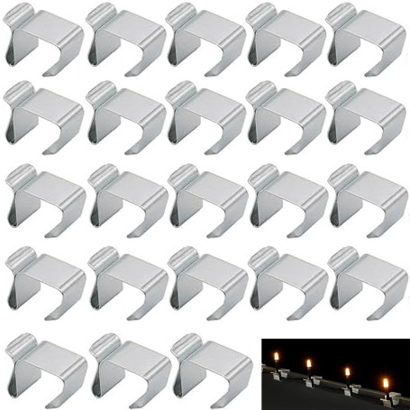 RXKFIGX 60 Pièces Crochet de Gouttière Crochets de Gouttière Toit Extérieurs Crochets de Gouttière de Lumières Crochet de Lumièr