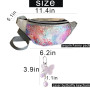 ANROI Sac Banane Holographique Brillant - Sac Ceinture Femme Cuir PU - Sacoche de Ceinture Réfléchissante Pochette de Voyage Bum