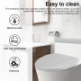 ANDARS Gris Foncé Ensemble de Housses pour WC, Housse pour Abattant de Toilette avec Bande Élastique, Housses Réservoir de Toile