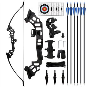 SERfawnCH Arc Droit Adulte en Métal 30-40Lbs 51 Pouces - Arc de Tir à l'arc avec Flèches pour Cible et Pratique en Plein Air (Ch