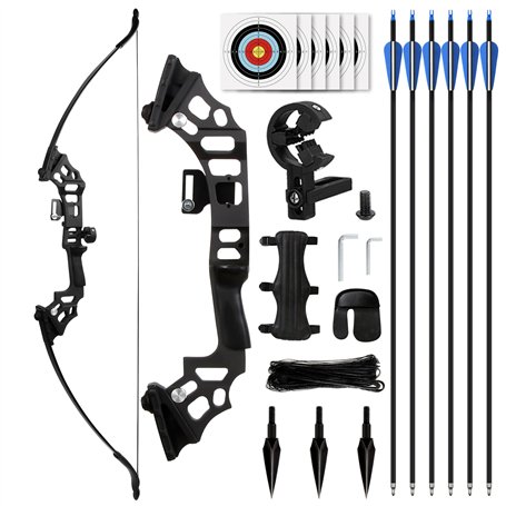 SERfawnCH Arc Droit Adulte en Métal 30-40Lbs 51 Pouces - Arc de Tir à l'arc avec Flèches pour Cible et Pratique en Plein Air (Ch