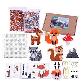 Strehknewen Kit de Perles à Repasser 5000 pcs 5 mm – Set DIY Animaux de la Forêt avec 10 Modèles