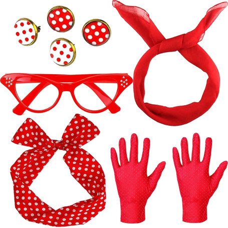 dcas 9 Pièces Femmes Costume Accessoires Ensemble années 50