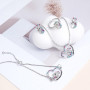 Bijoux Enfants Filles Argent Licorne Ensemble de Bijoux 4 Pièces Collier Bracelet Boucles d'oreilles Bague Set Cristal Accessoir