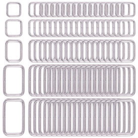 Swpeet 100 Pcs anneau Rectangle métallique assorti