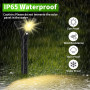 Lampe Solaire Extérieur Jardin Lumière Solaire Exterieur Étanche IP65 Eclairage Spot Solaire Exterieur LED Sécurité Sans Fil Fon