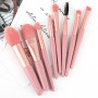 8 pinceaux de maquillage professionnels Kabuki,correcteur, fond de teint et fard à paupières liquides, crémeux et poudre