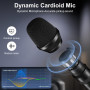 Aokeo Microphones de karaoké dynamiques A350 pour chanter avec housse en mousse et câble XLR de 5 m. Microphone portable compati