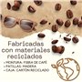 Astur Group Lunettes de soleil pour homme et femme avec protection UV400. Lunettes de soleil avec monture écologique en café rec
