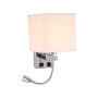 ALLOMN Applique de Chevet, Applique de Lecture à LED Applique Murale Moderne en Chrome Poli avec Projecteur Ajustable à col Cygn