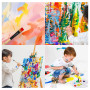TOSUTO Pinceaux Peinture Acrylique, Nylon Artiste (42 Pièces), Professionnels, Aquarelle, Pour Peintures Acryliques, Huiles Et G