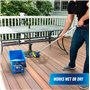 UNGER Lock-on Brosse de terrasse en Bois et Composite, polypropylène acrylonitrile butadiène styrène (ABS), Bleu/Jaune, 22,9 cm