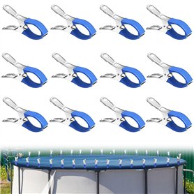 CUVZORA 12 Pièces Métalliques pour Couverture de Piscine