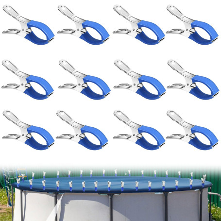 CUVZORA 12 Pièces Métalliques pour Couverture de Piscine