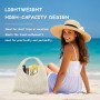 CUVZORA Sac à bandoulière été femme - Sac boho crocheté - Filet léger pour plage, vacances, shopping & quotidien - Tendances est
