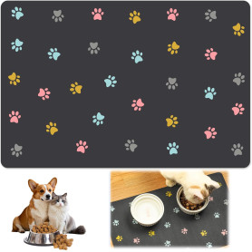 ARTGUTS Tapis de gamelle pour chiens et chats - Absorbant - Séchage rapide - Tapis d'alimentation antidérapant pour animaux de c