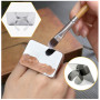 Yueser 3 Pcs Palette de Mélange en Acier Inoxydable Bague à Doigt Palette de Couleurs avec Spatule pour Fond de Teint/Ombre À Pa