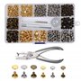 Rivets en Cuir 240 Ensemble 2 Tailles Double Rivet Goujons Tubulaires en Métal avec 3 Pièces Outil de Fixation et Punch Pince po