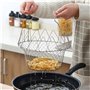 Panier de Chef en Acier Inoxydable,Filtre de Rinçage Pliable,Panier de Friture,Corbeille à Fruits égouttoir,Convient pour le Pou