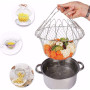 Panier de Chef en Acier Inoxydable,Filtre de Rinçage Pliable,Panier de Friture,Corbeille à Fruits égouttoir,Convient pour le Pou