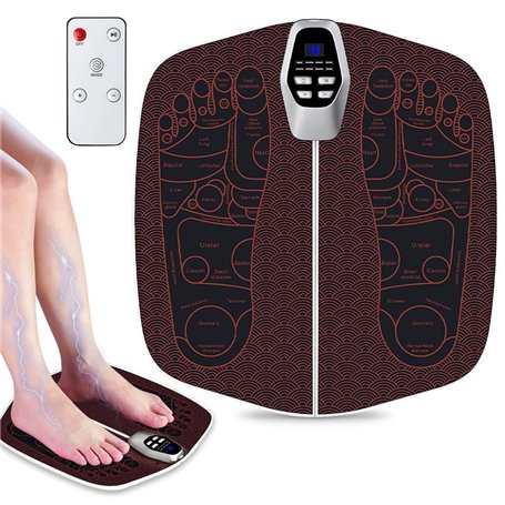 EMS Appareil de massage des pieds pour stimulateur de circulation sanguine Jambes et soulagement de la douleur Tapis de massage