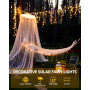 GutPop Lot de 2 guirlandes lumineuses solaires d'extérieur : 12 m 100 LED - Éclairage solaire de Noël extérieur avec 8 modes pou