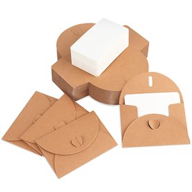 KUOFANY 100 Pièces Mini Enveloppe Avec 100 Cartes Vierges