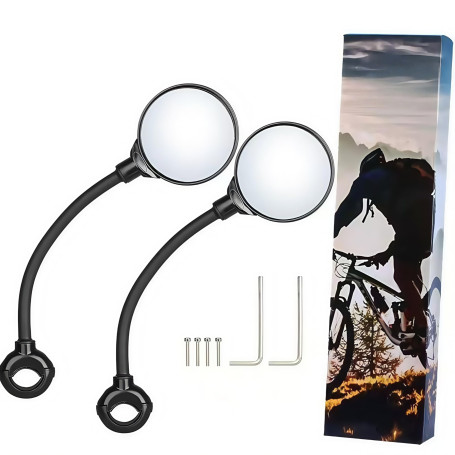 LEXICANMHS Lot de 2 rétroviseurs de vélo HD rotatifs à 360° et pliables - Rétroviseurs de vélo pour guidon de 17