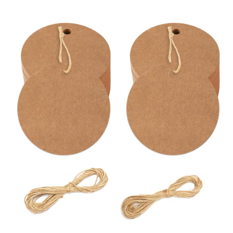 GIDWRIY 150 Pièces Etiquette Kraft Rondes 5 CM