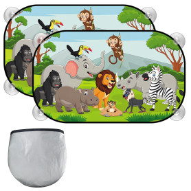 Pare Soleil Voiture bébé ，Chaussette Voiture Soleil，Enfant Sombre avec Protection UV certifiée，Motif des Animaux chausette Solei