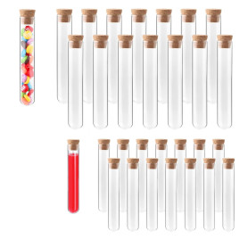 SZZETK 30 Morceaux de Tubes à Essai avec Liège（16 x 100mm and 12 x 75mm）