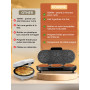 Gaufrier King Size 1200 W, 15 gaufres en forme de cœur en 2 minutes, gaufrier en forme de cœur avec 3 surfaces de cuisson antiad