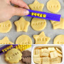 truee 144 Pièces Cookie Stamp Letter Stamp, Emporte piece Alphabet et Chiffre, Embosser Moule Biscuit Bricolage, Moule Cuisson D