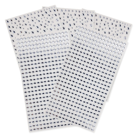 Lot de 5 feuilles de strass autocollants transparents en acrylique pour loisirs créatifs