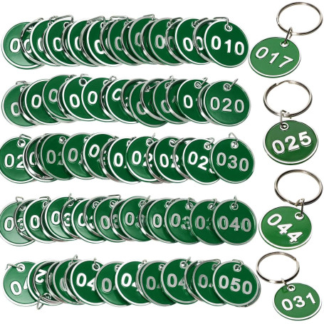 SoundZero 50 Pièces Porte-clés numéroté en aluminium