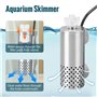 DONGKER Écumoire Électrique pour Aquarium,Ecumeur de Surface USB en Acier Inoxydable avec 2 Ventouses Puissantes pour Aquarium D