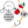 Cadeau Maîtresse d'École - Ornement Acrylique - Idée Cadeau ATSEM, Fin d'Année, Jour des Professeurs - Lot de 2 (Porte-Clés + Su