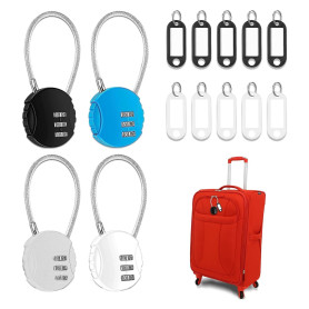 CZAYEFNH Lot de 4 Cadenas Code à 3 Chiffres