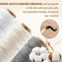 USENG 61pcs Coton Macramé Kit,3mm Macrame Corde Macramé Naturel,Complet Kit Macrame pour Debutant,Kit Corde Macramé de Coton,Kit