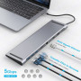 10 en 1 Station d'accueil USB C, Hub USB C pour Ordinateur Portableà Double Affichage pour Macbook et Windows(HDMI 4K, VGA, PD 1