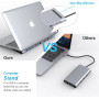 10 en 1 Station d'accueil USB C, Hub USB C pour Ordinateur Portableà Double Affichage pour Macbook et Windows(HDMI 4K, VGA, PD 1