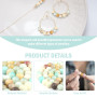 180 Pièces Perles Pierre Naturelles, Perles d'Amazonite Givrées pour Bracelet Collier Fabrication de Bijoux