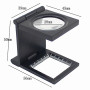 Yosoo Mini Trois Loupe d'Écran Pliable 10X Loupe en Alliage de Zinc avec Échelle pour Outil de Bijoux Optique Textile 28mm