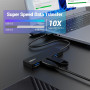 oditton Hub USB, Hub USB 3.0 avec Adaptateur USB C 4 Ports Vitesse de Transfert 5 Gbps, Câble d' 26cm Hub de Données Ultra Fin p