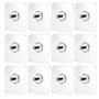 LongZYU 12-Set 7x7cm Vis Adhésives Détachables Mural Clous de Suspension Collants Crochets Auto Adhésifs sans Trace Aucun perçag