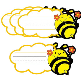 Lot de 48 plaques de nom d'abeille pour enseignants de salle de classe
